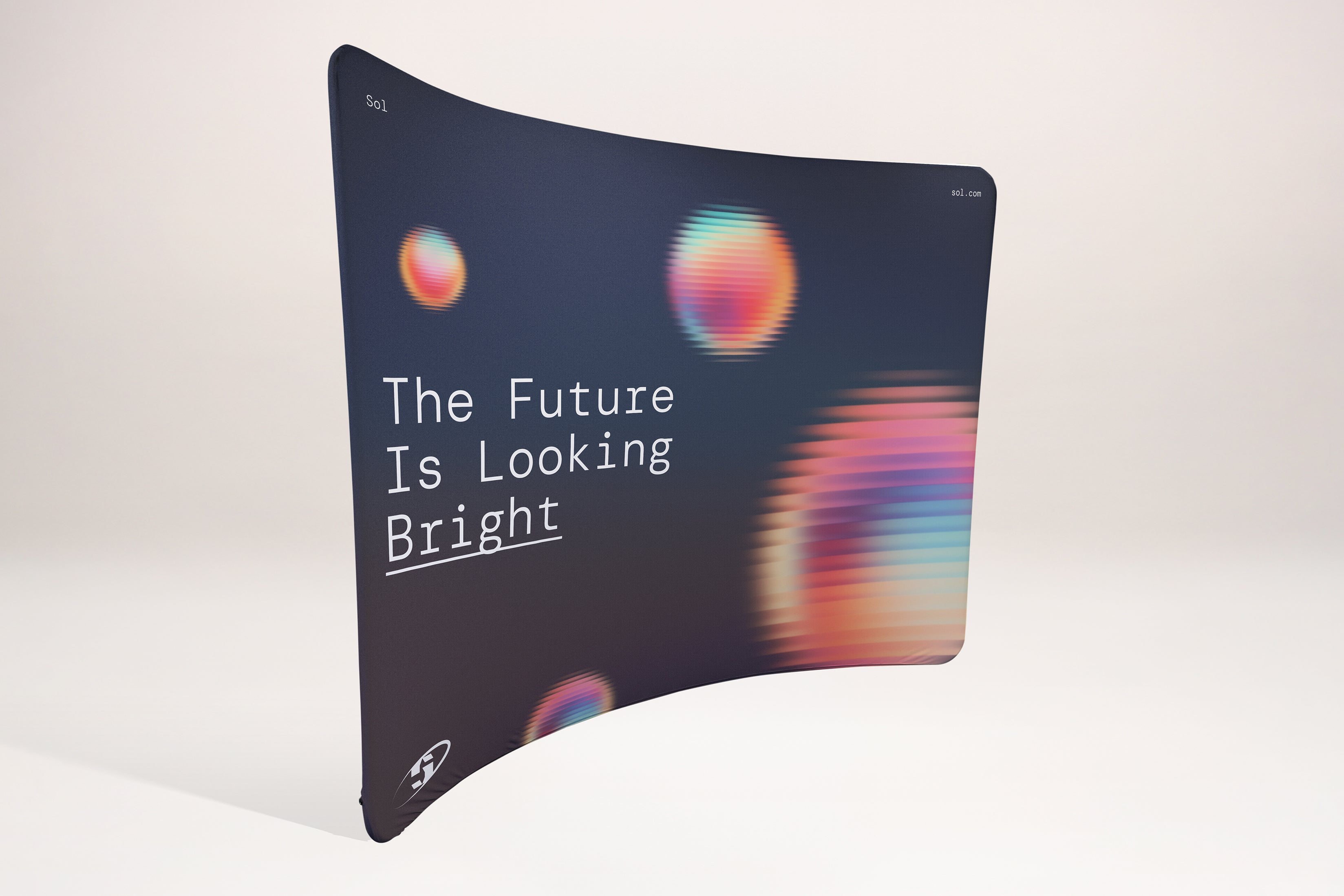 Curved fabric display stand alt