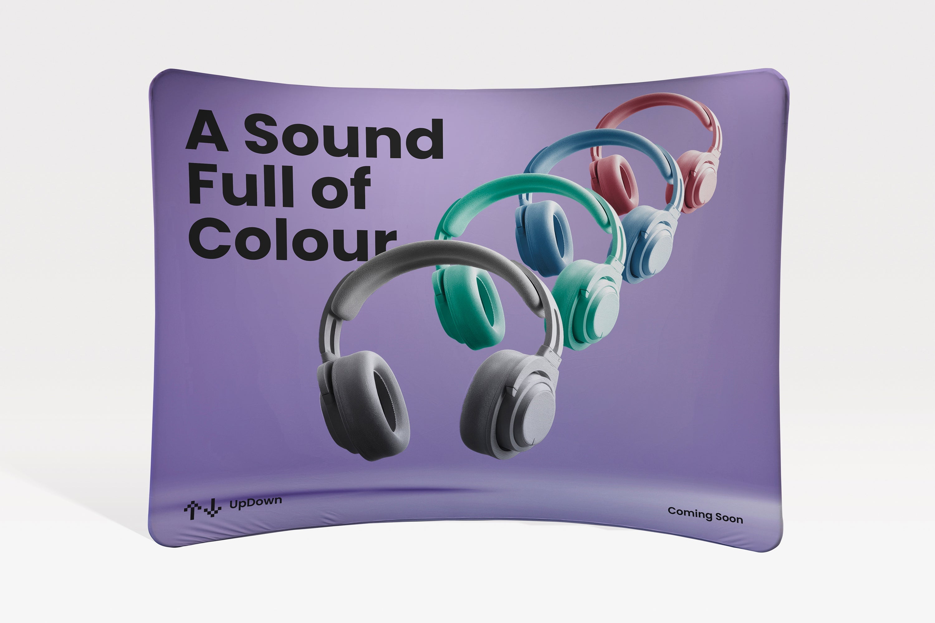 Curved fabric display stand detail