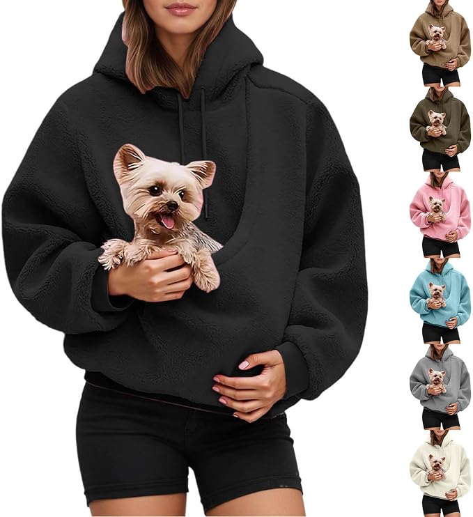 Pet carrier hoodie with front pouch