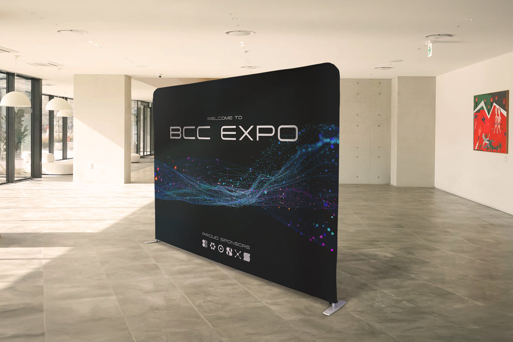 Straight fabric display stand