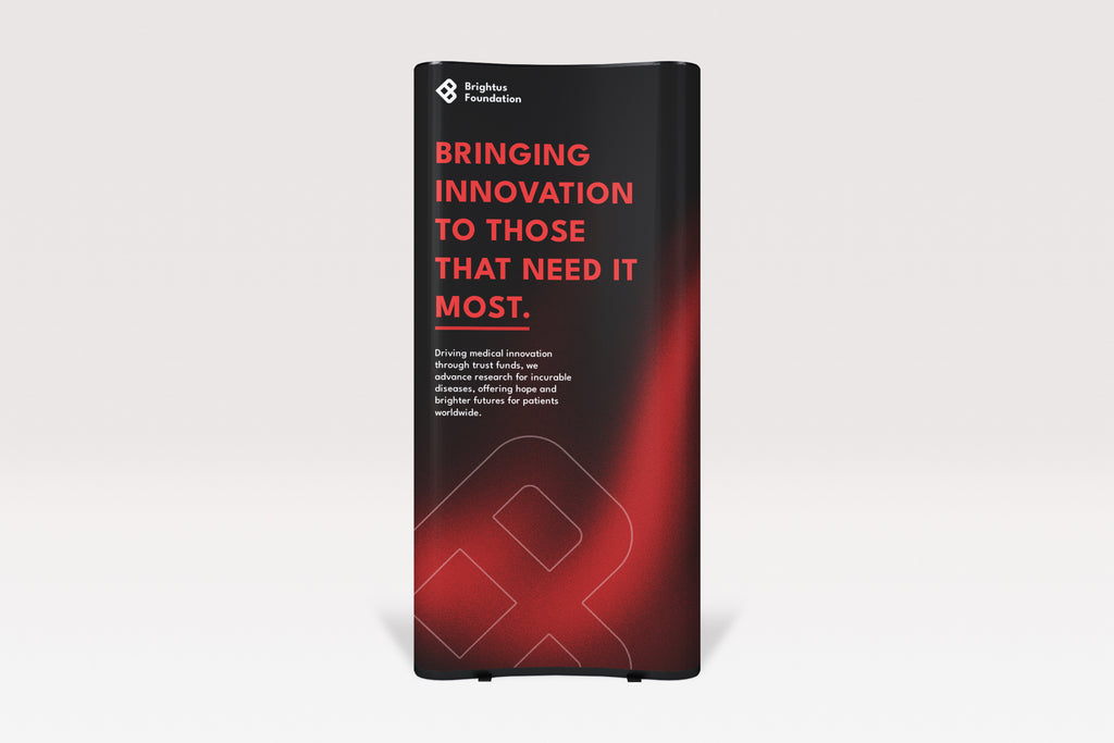 Pop-up display stand close-up