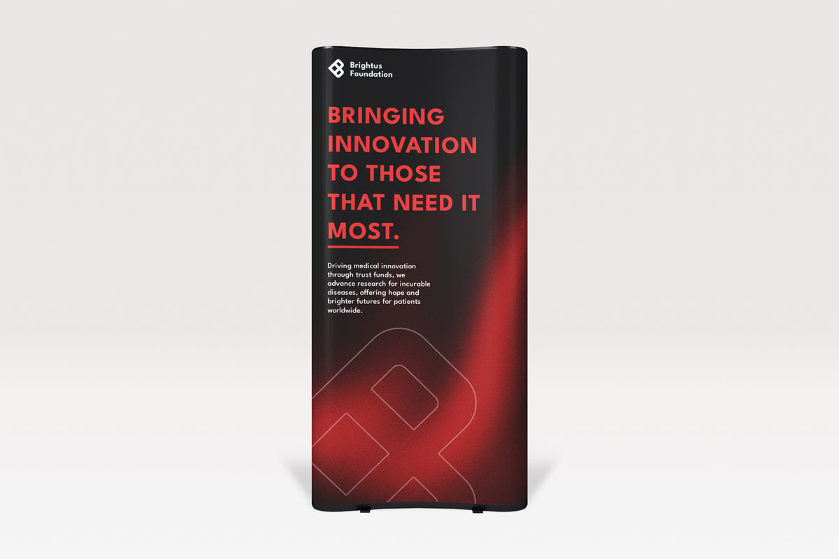 Pop-up display stand close-up