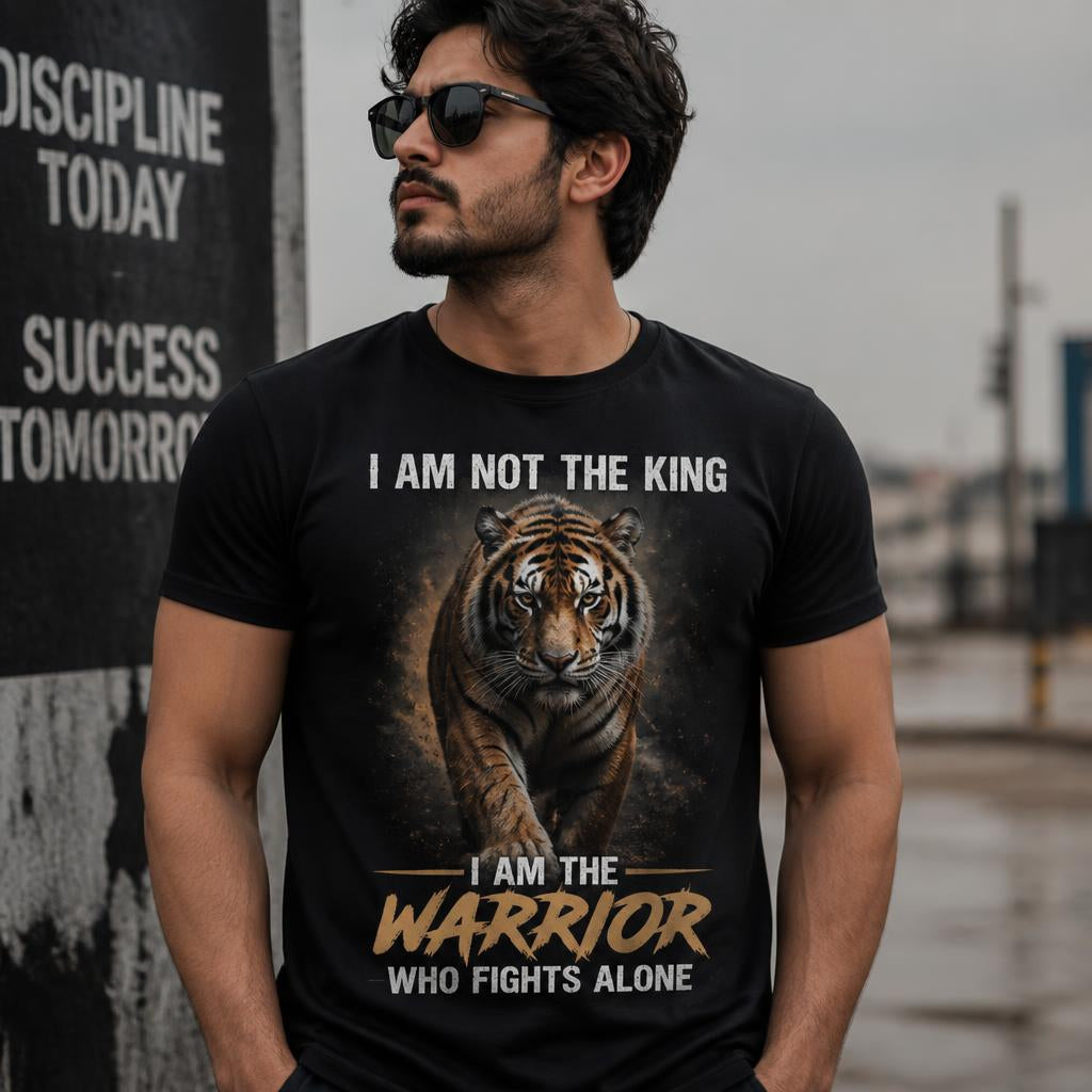 Custom printed t-shirt - warrior tiger design