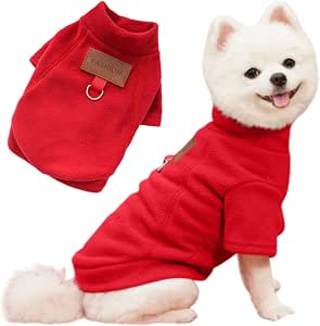 Cosy fleece dog hoodie with leash ring