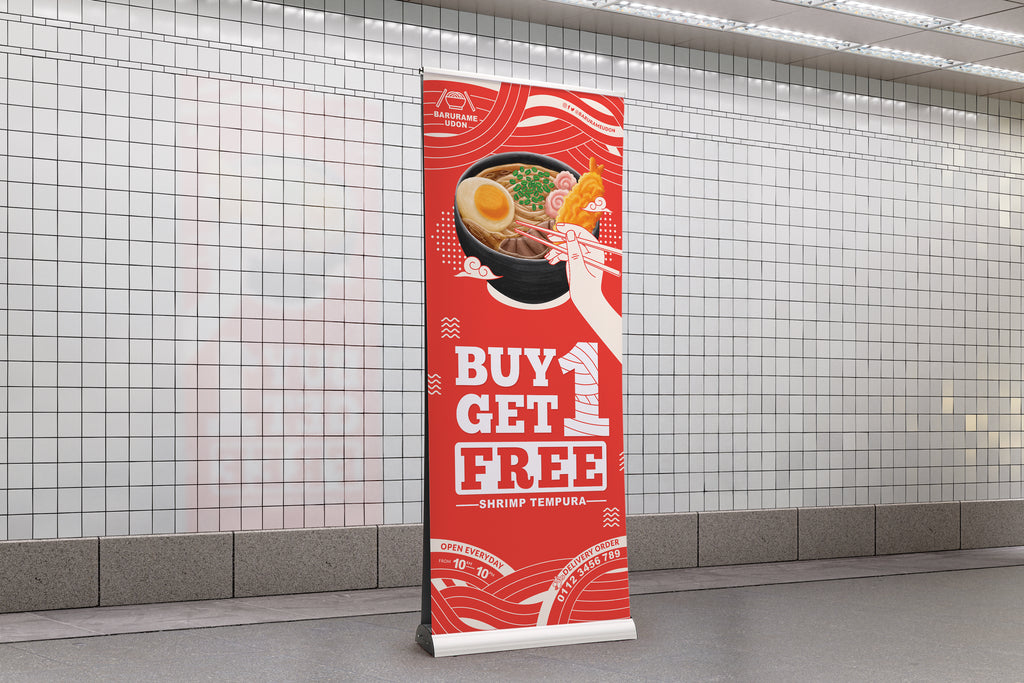 Double-sided roller banner