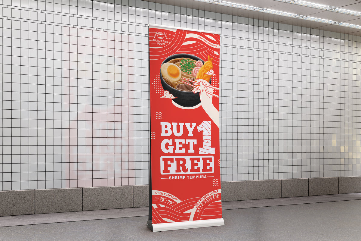 Double-sided roller banner