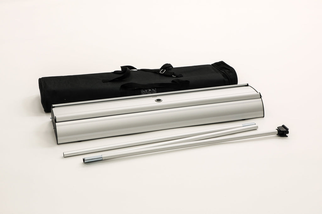 Double-sided roller banner cassette base