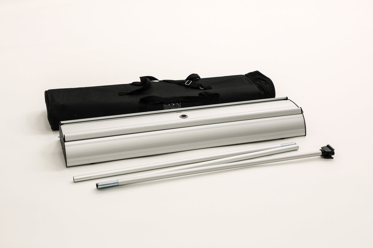 Double-sided roller banner cassette base
