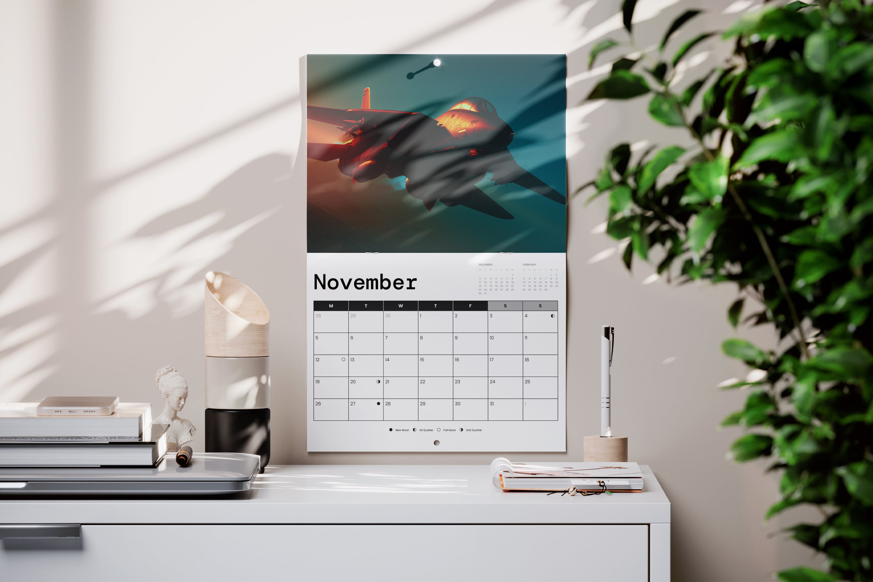 Drilled wall calendar