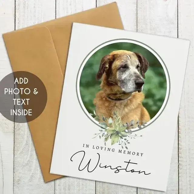 Personalised pet memorial card